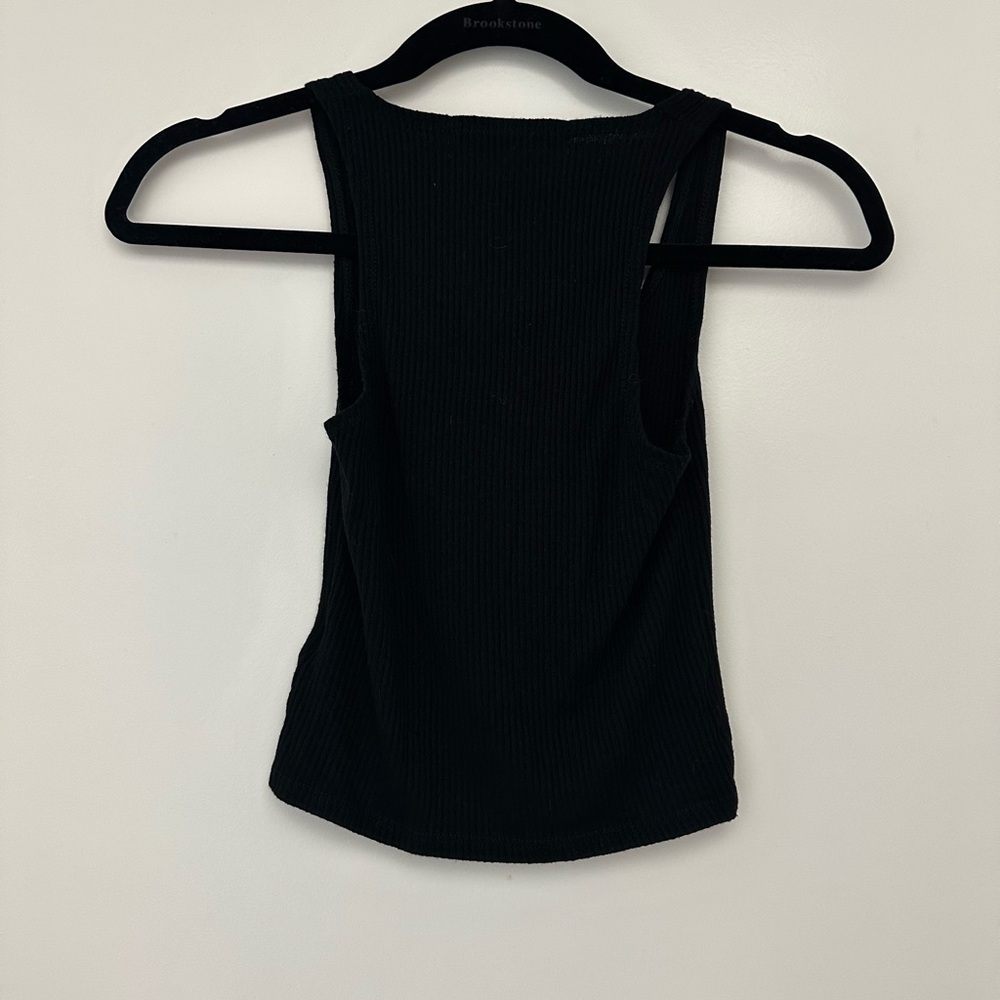 Project Social T Black Ribbed Button-Front Tank - Picture 5 of 5